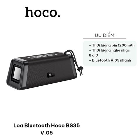 Loa Bluetooth Hoco BS35 V.05 - Âm Thanh Chất Lượng Cao, Thiết Kế Hiện Đại Cho Học Sinh, Sinh Viên, Văn Phòng