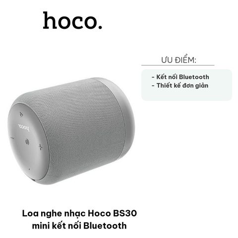 Loa Bluetooth Hoco BS30 Mini Thiết Kế Hiện Đại - Âm Thanh Chất Lượng Cao, Kết Nối Nhanh, Phù Hợp Cho Du Lịch và Học Online
