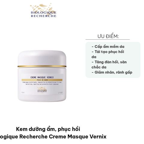 Kem Dưỡng Ẩm Phục Hồi Biologique Recherche Creme Masque Vernix - Dưỡng Da Chuyên Sâu Cho Da Hư Tổn, 50ml, Chính Hãng Từ Pháp