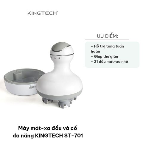 Máy Mát-Xa Đầu và Cổ Đa Năng KINGTECH ST-701 - Tăng Tuần Hoàn Máu, Thư Giãn Hiệu Quả, Tiện Dụng Cho Da Đầu, Mặt, Cổ
