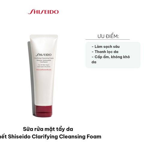 Sữa Rửa Mặt Tẩy Da Chết Shiseido Clarifying Cleansing Foam 125ml - Sạch Sâu, Làm Sáng Da, Chăm Sóc Da Cao Cấp Nhật Bản
