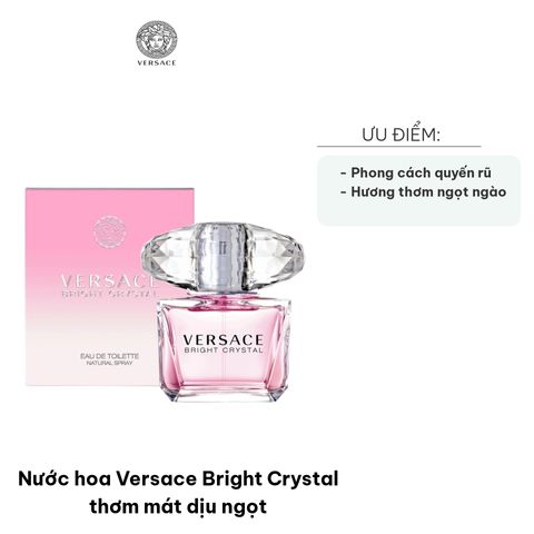 Nước Hoa Versace Bright Crystal EDT - Hương Thơm Ngọt Ngào Dịu Dàng Cho Phái Đẹp - Sản Phẩm Cao Cấp Chính Hãng