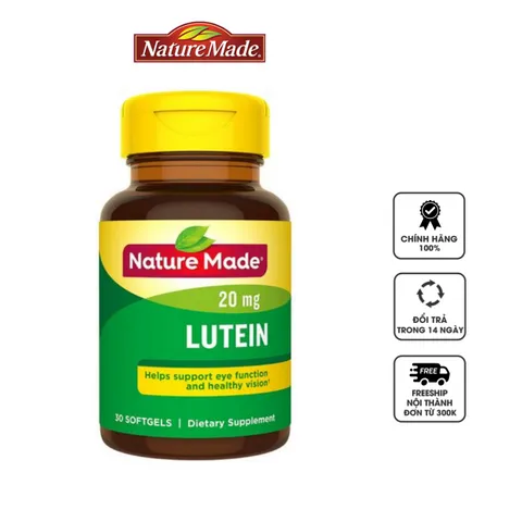 Viên hỗ trợ mắt Lutein 20mg Nature Made Mỹ