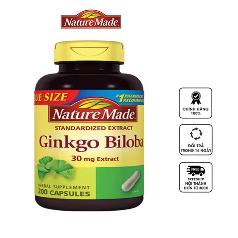 Viên uống bổ não tăng cường trí nhớ Nature Made Ginkgo Biloba 30mg