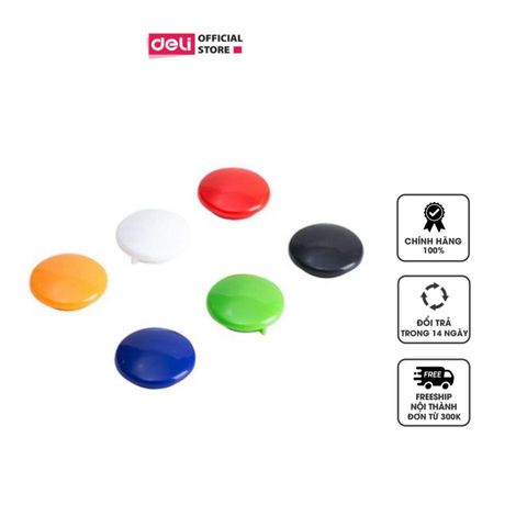Nam Châm Gắn Bảng 30mm Deli E7825 - Vỉ 6 Màu Sắc Đa Dạng, Chất Liệu ABS Bền Bỉ, Tiện Lợi Cho Học Tập và Văn Phòng