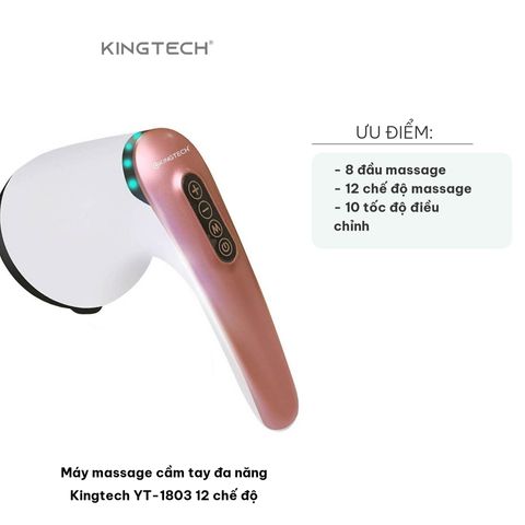Máy Massage Cầm Tay Đa Năng Kingtech YT-1803 - 12 Chế Độ, Pin Sạc, Thiết Kế Không Dây, Giảm Đau Hiệu Quả tại Nhà