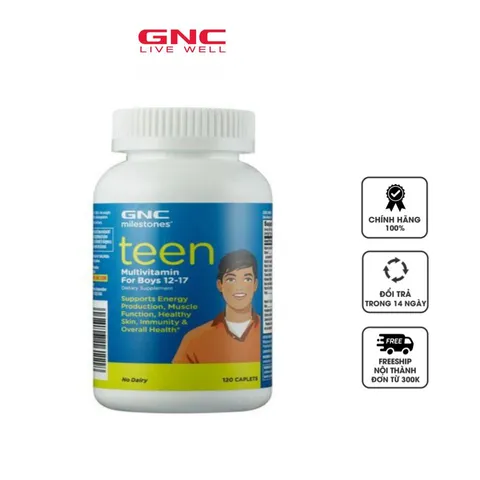 Teen Multivitamin For Boys 12-17 GNC milestones 120 viên