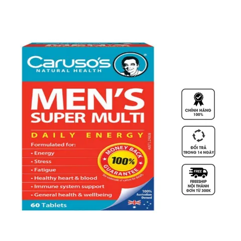 Vitamin tổng hợp cho nam Caruso’s Men’s Super Multi 60 viên