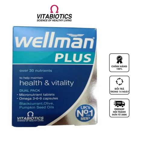 Vitamin Wellman Plus Omega 3,6,9 cho nam trên 20 tuổi