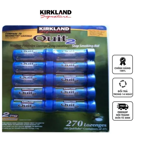 Kẹo cai thuốc lá Kirkland Gum Quit 2 hộp 270 viên của Mỹ