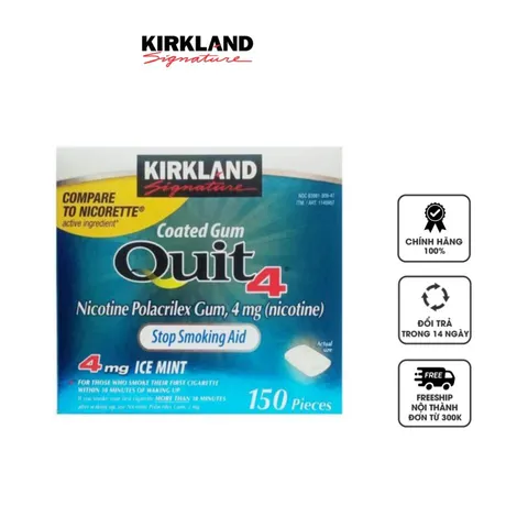 Kẹo hỗ trợ cai thuốc lá Kirkland Gum Quit 4 của Mỹ
