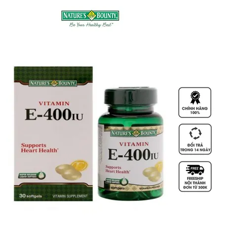 Viên uống Vitamin E 400IU Nature's Bounty hộp 30 viên của Mỹ