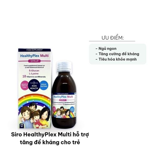 Siro HealthyPlex Multi 150ml - Hỗ trợ tăng đề kháng cho trẻ với Vitamin, Khoáng chất và Lysine - Dinh dưỡng cho bé khỏe mạnh