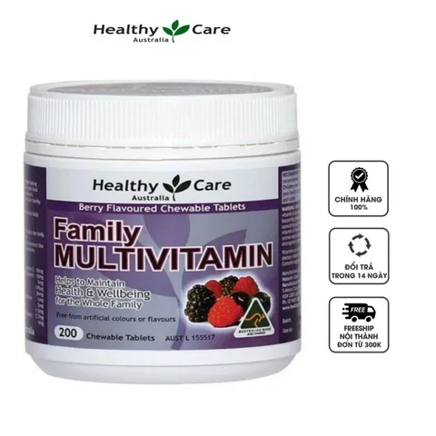 Vitamin tổng hợp cho gia đình Healthy care Family multivitamin 200 viên