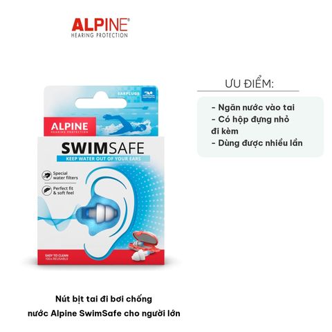 Nút Bịt Tai Đi Bơi Chống Nước Alpine SwimSafe Cho Người Lớn - Ngăn Nước, Ngừa Nhiễm Trùng Tai, Người Tham Gia Thể Thao Nước