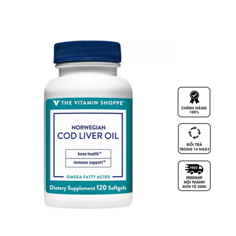 Viên uống dầu gan cá tuyết The Vitamin Shopp Cod Liver Oil