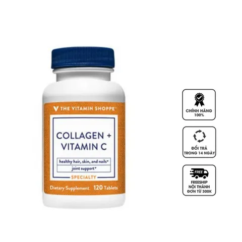 Viên uống bổ sung Collagen + Vitamin C The Vitamin Shoppe