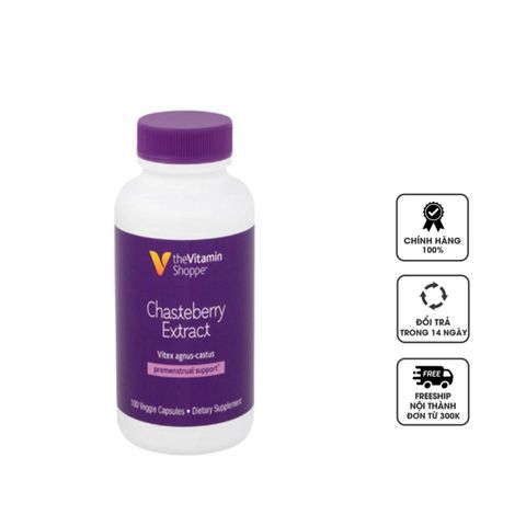 Viên uống hỗ trợ điều hòa kinh nguyệt The Vitamin Shoppe Chasteberry Extract