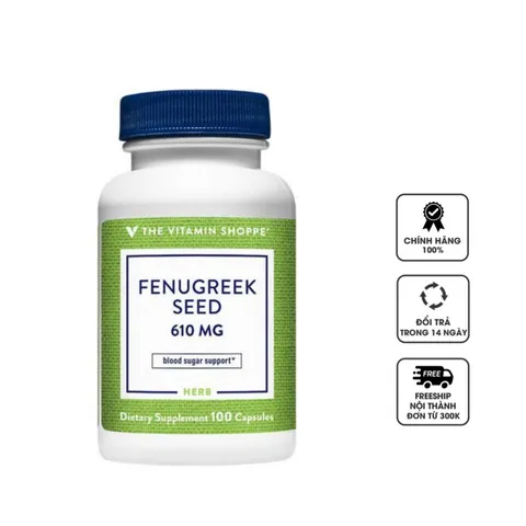The Vitamin Shoppe Fenugreek Seed 610MG hỗ trợ ổn định huyết áp