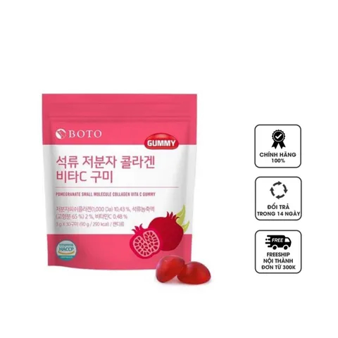 Kẹo dẻo BOTO lựu đỏ Pomegranate Collagen Vita C Gummy