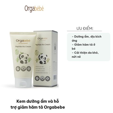 Kem Dưỡng Ẩm Orgabebe Peptide Ato Cream - Hỗ Trợ Giảm Hăm Tã An Toàn cho Trẻ Sơ Sinh và Phụ Nữ Mang Thai, Chứng Nhận Organic 100%