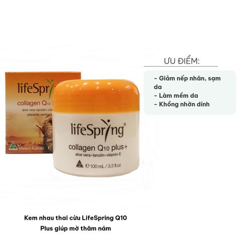 Kem Nhau Thai Cừu LifeSpring Úc Collagen Q10 Plus - Chăm Sóc Da, Mờ Nám, Giảm Nếp Nhăn 100ml, Mỹ Phẩm Dưỡng Da Chính Hãng