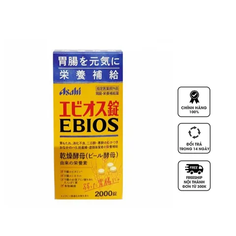 Viên uống hỗ trợ tiêu hóa Asahi Ebios Nhật Bản