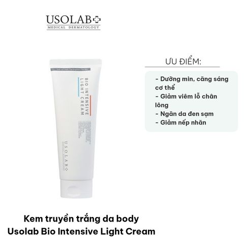 Kem truyền trắng da body Usolab Bio Intensive Light Cream - Dưỡng trắng da chuyên dụng, nâng tone da tự nhiên, hiệu quả trong 2 tuần, 250ml