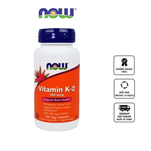 Vitamin K-2  Now 100 mcg hộp 100 viên