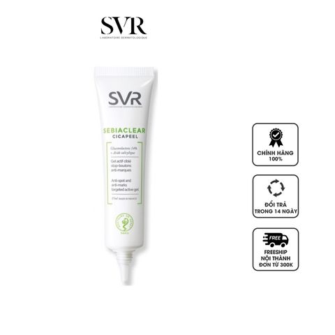 Gel Trị Mụn SVR Sebiaclear Cicapeel 15ml - Giảm Mụn, Mờ Thâm, Dành Cho Da Nhạy Cảm, Chất Lượng Pháp, Không Nhờn Dính