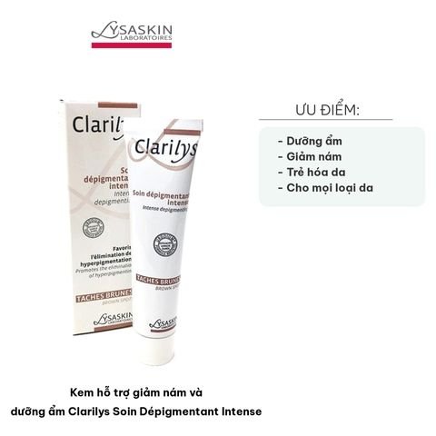 Kem Dưỡng Ẩm Giảm Nám Clarilys Soin Dépigmentant Intense 40ml - Làm Mờ Đốm Nâu, Dưỡng Sáng Da, Thẩm Thấu Nhanh, Trong Suốt, Phù Hợp Với Mọi Loại Da
