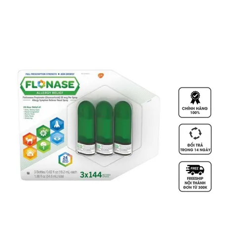 Set 3 chai xịt hỗ trợ ngừa dị ứng Flonase Allergy Relief Nasal Spray