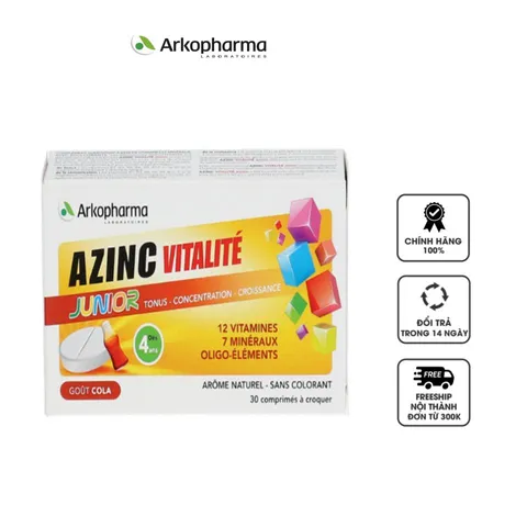 Viên ngậm bổ sung vitamin và khoáng chất  Arkopharma Azinc Vitalité Junior