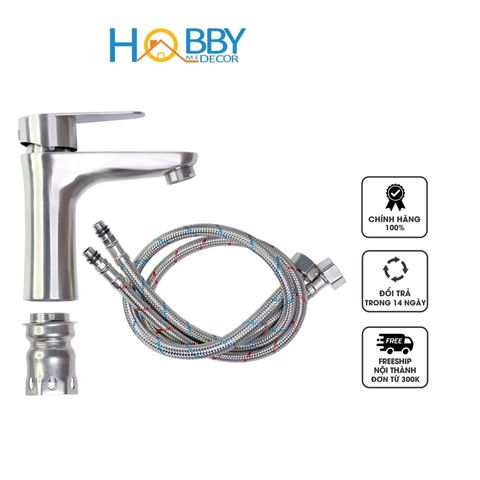 Vòi Lavabo Nóng Lạnh Hobby VRM2 Inox 304 Chống Gỉ - Thiết Kế Tiết Kiệm Nước, Dễ Sử Dụng Cho Bồn Rửa Mặt