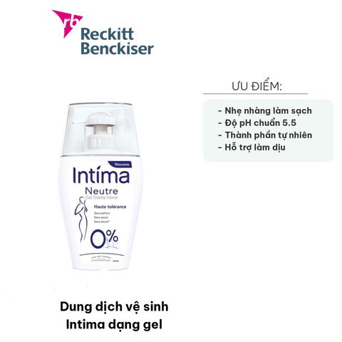 Dung dịch vệ sinh phụ nữ Intima dạng gel 200ml - pH 5.5 tự nhiên, hỗ trợ làm sạch và khử mùi nhẹ nhàng, an toàn cho mọi loại da.