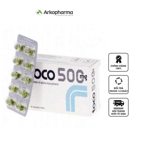 Viên bổ sung vitamin E Arkopharma Toco 500mg của Pháp