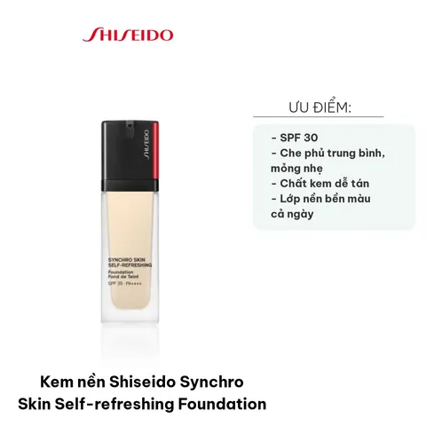 Kem nền Shiseido Synchro Skin 30ml - Phấn trang điểm tự nhiên, lâu trôi, chống nắng SPF 30, lớp nền hoàn hảo 24 giờ