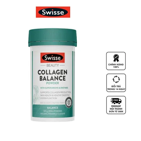 Bột collagen Úc Swisse Beauty Collagen Balance Powder