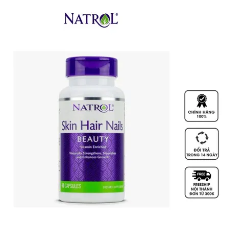 Natrol Skin Hair & Nails – Viên Uống Đẹp Da, Tóc, Móng