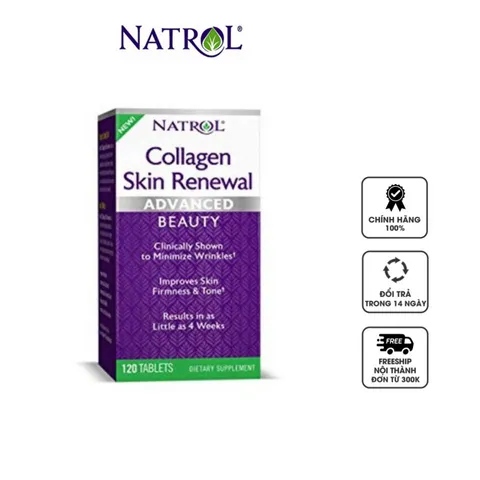 Natrol Collagen Skin Renewal dạng viên ngăn ngừa lão hóa da