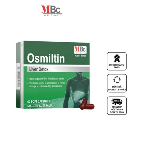 Viên uống hỗ trợ thải độc, bổ gan Osmiltin Liver Detox Max Biocare