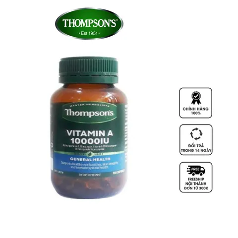 Viên uống hỗ trợ bổ sung Vitamin A Thompson’s Vitamin A 10000IU