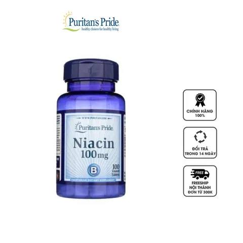 Viên uống hỗ trợ bổ sung Niacin Puritan’s Pride Niacin 100mg