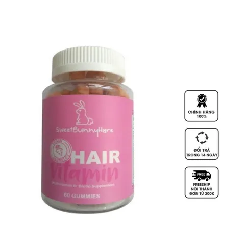 Hair Vitamin Sweet Bunny Vegan - Kẹo dẻo hỗ trợ mọc tóc