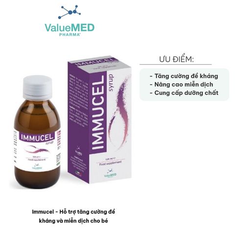 Immucel - Siro Hỗ Trợ Tăng Cường Đề Kháng và Miễn Dịch Cho Bé 120ml - Betaglucan, Vitamin C, Kẽm Từ Thiên Nhiên