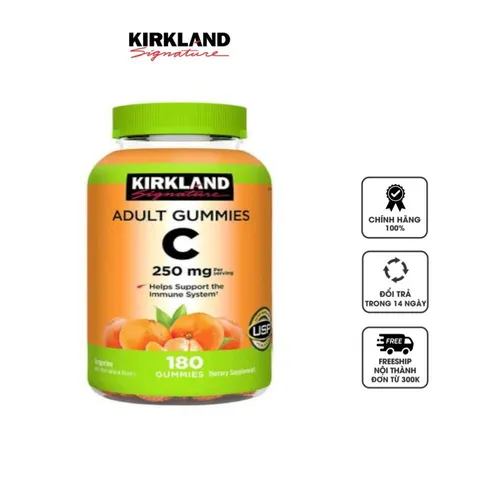 [T4/2023] Kẹo dẻo bổ sung Vitamin C Kirkland 250mg cho người lớn