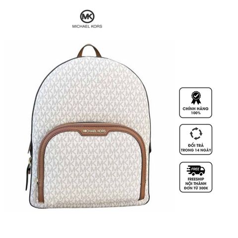 Balo nữ Michael Kors MK Jaycee Logo Backpack 35S2G8TB7B màu trắng nâu