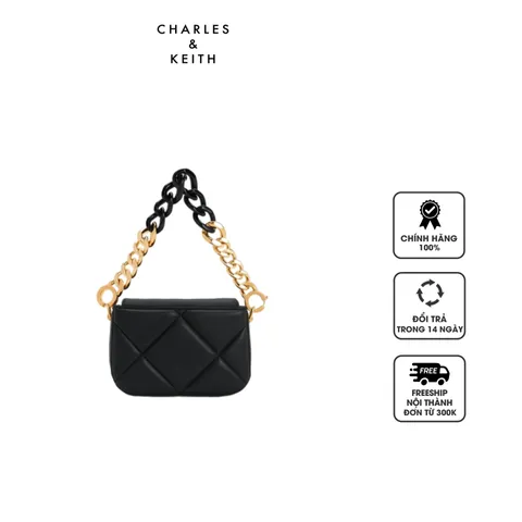 Túi Charles & Keith Mini Danika Chunky Chain Padded Bag CK2-50270926-1 Black