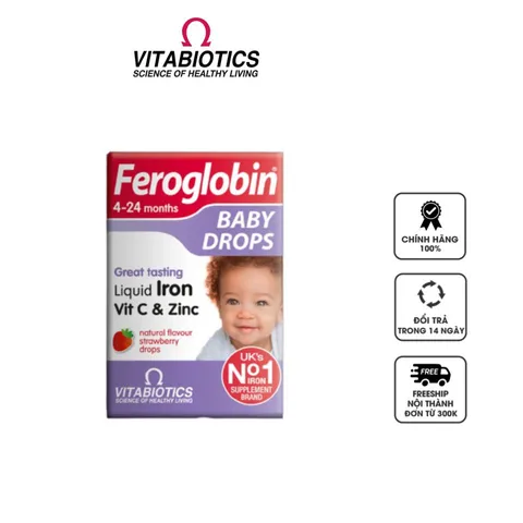 Siro Feroglobin Baby Drops hỗ trợ bổ sung Sắt, Kẽm và Vitamin C cho bé