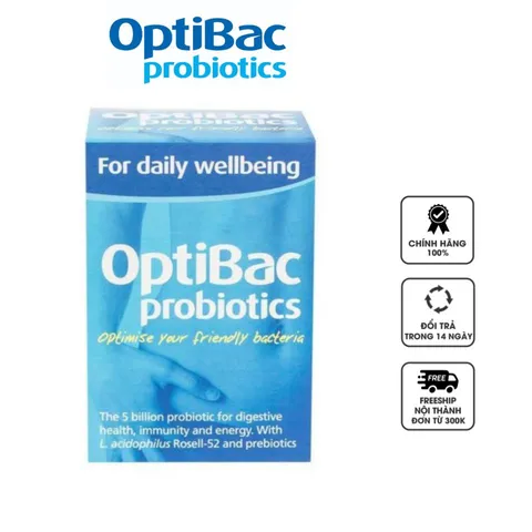 Men vi sinh Optibac For Daily Wellbeing màu xanh da trời